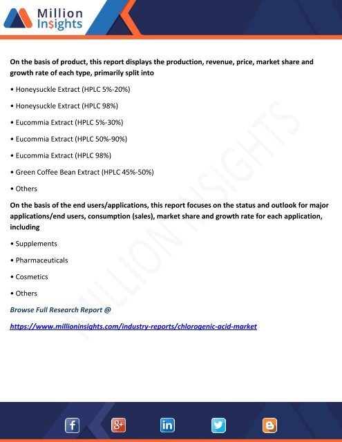 Chlorogenic Acid Market Drivers and Opportunities, Growth &amp; Potential Applications Forecast 2025