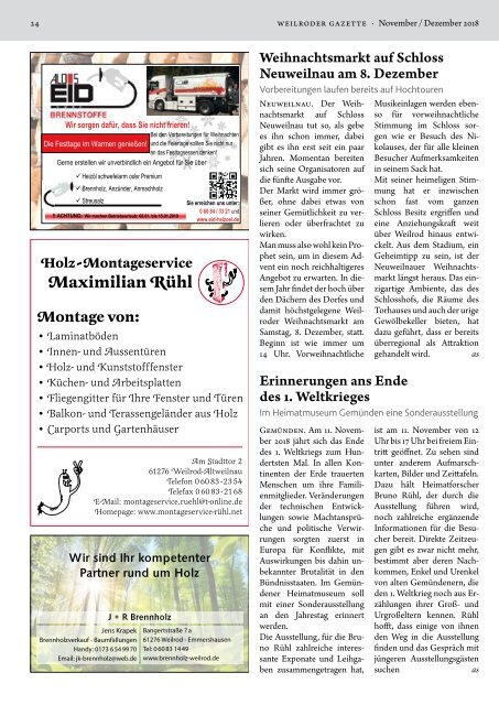 Weilroder Gazette November/Dezember 2018