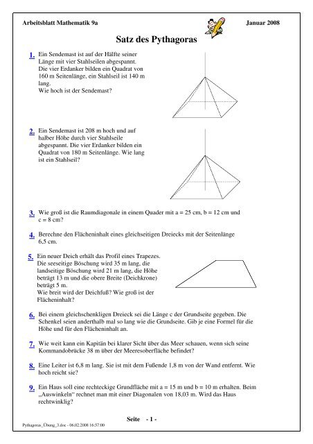 Satz Des Pythagoras Realschule Schuttorf