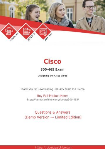 CCNP Cloud 300-465 PDF - Cisco 300-465 PDF Questions - DumpsArchive