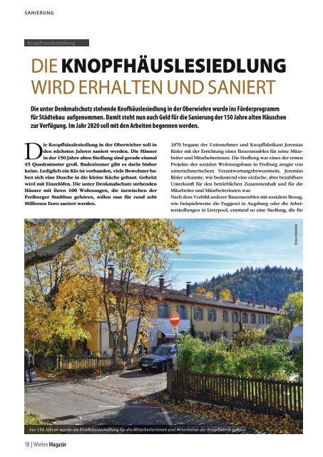 Wiehre Magazin (Ausgabe Mittel-/Oberwiehre, November 2018)