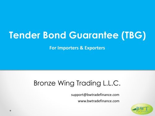 Tender Bond Guarantee Procedure