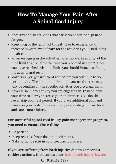Tips To Manage Your Pain After Spinal Cord Injury