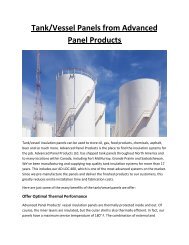 Tank/Vessel Panels from Advanced Panel Products