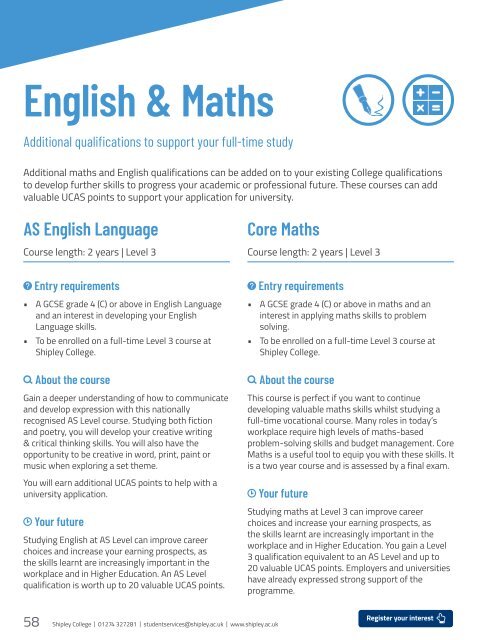 Shipley College Full-time Prospectus 2019-20