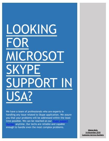 LOOKING FOR MICROSOFT SKYPE SUPPORT IN USA