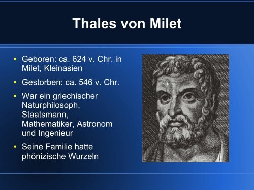 Referat über Thales, Pythagoras & Euklid