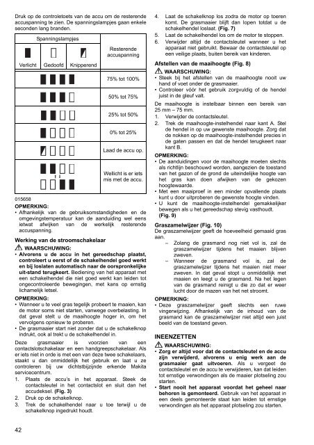 Makita RASAERBA 18Vx2 38 cm A SPINTA (corpo macchina) - DLM380Z - Manuale Istruzioni