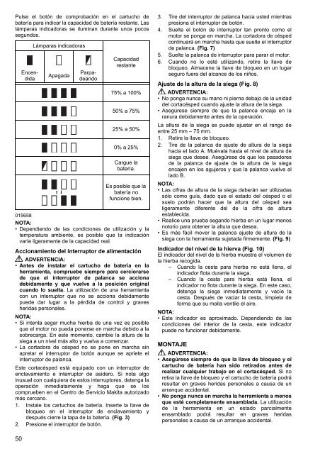 Makita RASAERBA 18Vx2 38 cm A SPINTA (corpo macchina) - DLM380Z - Manuale Istruzioni