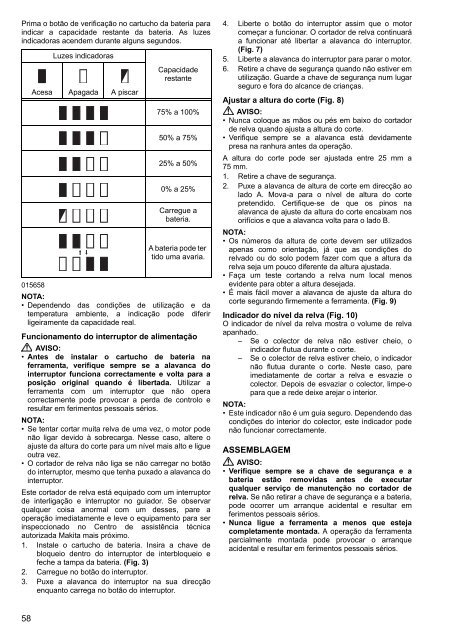 Makita RASAERBA 18Vx2 38 cm A SPINTA (corpo macchina) - DLM380Z - Manuale Istruzioni