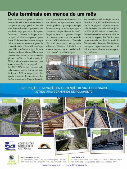 Revista Ferroviária Setembro/Outubro 2018