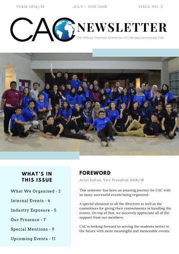 CAC Newsletter (Term 2018/19, Issue 2)