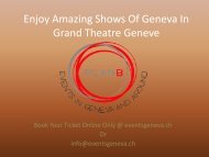 Enjoy Best Shows In Grand Theatre Of Geneva