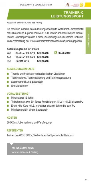 Aus- und Fortbildungsbroschüre 2019