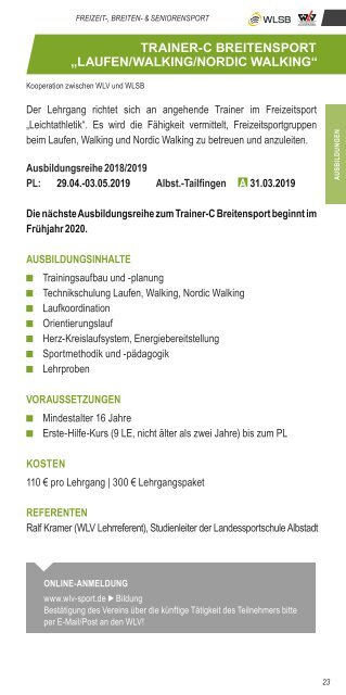 Aus- und Fortbildungsbroschüre 2019