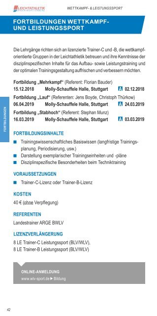 Aus- und Fortbildungsbroschüre 2019