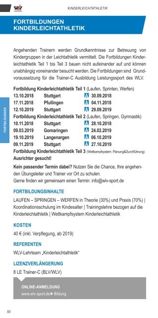 Aus- und Fortbildungsbroschüre 2019