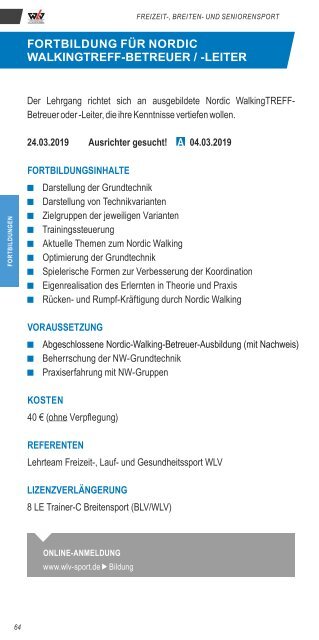 Aus- und Fortbildungsbroschüre 2019