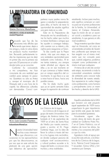 Gaceta UAQ 10 | Octubre 2018