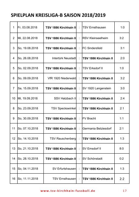 18.11.2018 Stadionzeitung -  Türk Gücü Breidenbach / RSV Kleinseelheim