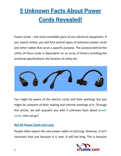 5 Unknown Facts About Power Cords Revealed