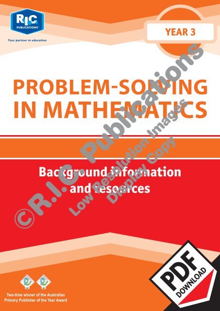 20728_Problem_solving_Year_3_Background_information_resources
