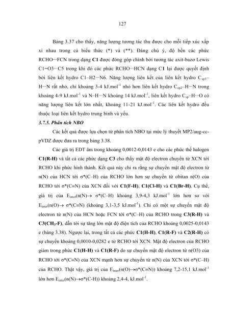 NGHIÊN CỨU LÝ THUYẾT LIÊN KẾT HYDRO X–H∙∙∙O/N (X = C, N) BẰNG PHƯƠNG PHÁP HÓA HỌC LƯỢNG TỬ