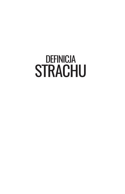 Definicja strachu