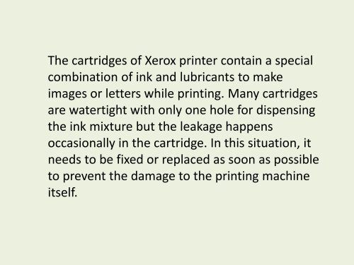 How To Fix Leaking Cartridge Of Xerox Printer