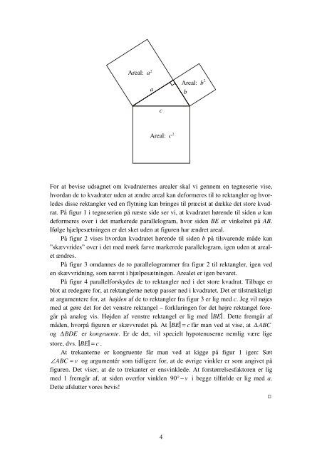 Pythagoras' sætning - Vestergaards Matematik Sider