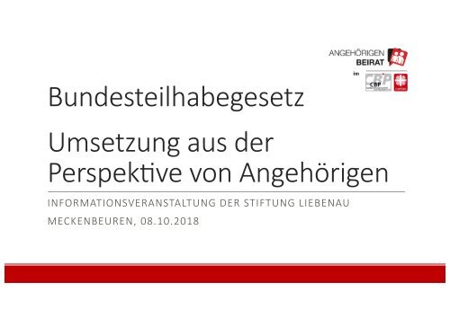 Vortrag Angehörigenversammlung Stiftung Liebenau