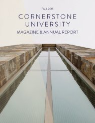 Cornerstone University Fall 2018 Magazine and Annual Report