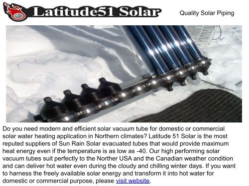 Best Quality Solar Piping