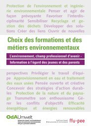 Choix des formations et des métiers environnementaux