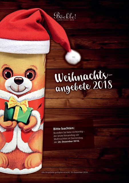 Metzgerei Böckle Weihnachstangebote 2018