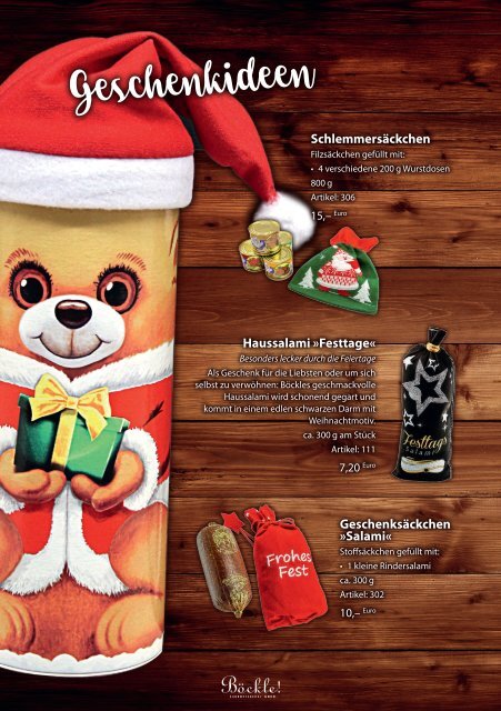 Metzgerei Böckle Weihnachstangebote 2018