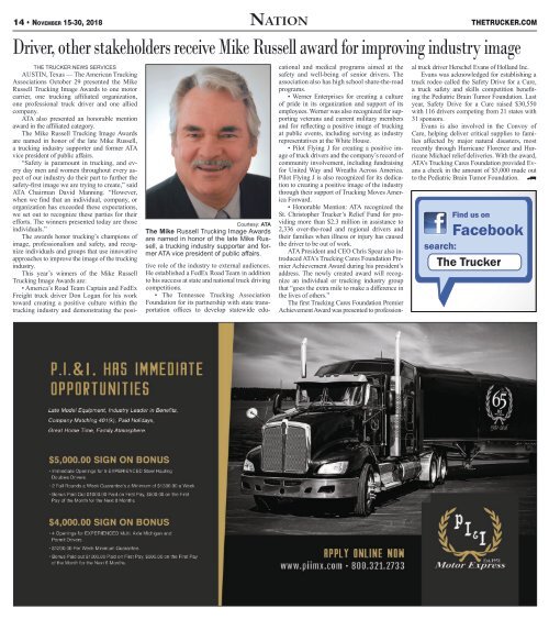 The Trucker Newspaper - November 15, 2018