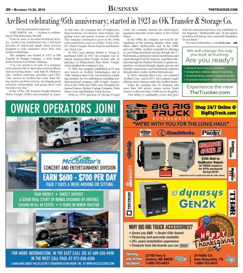 The Trucker Newspaper - November 15, 2018