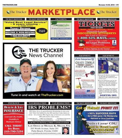 The Trucker Newspaper - November 15, 2018