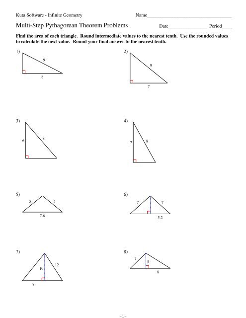 8-Multi-Step Pythagorean Theorem Problems.pdf - Kuta Software