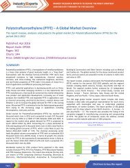 Beneficial Properties and Wide Range of End-Use Sectors Propel Demand for Fluorinated Ethylene Propylene (FEP) to US$1.1 B by 2022