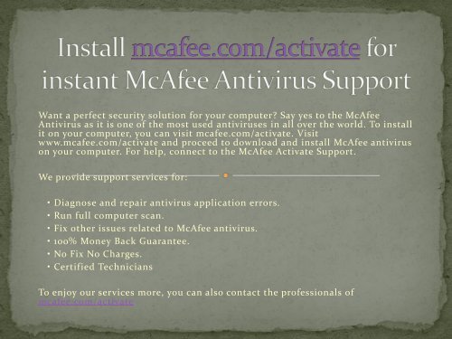 mcafee.com/mtp/retailcard | Activate McAfee Total Protection