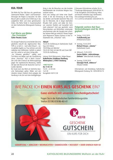 Mülheim-Oberhausen @KEFB Bistum Essen Programm 2019