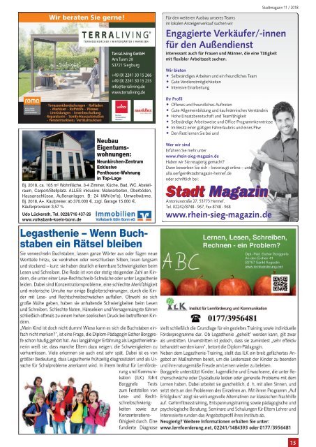 Stadt-Magazin Siegburg, Lohmar, Neunkirchen-Seelscheid - Dezember 2018