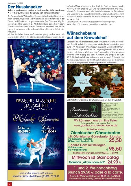 Stadt-Magazin Siegburg, Lohmar, Neunkirchen-Seelscheid - Dezember 2018