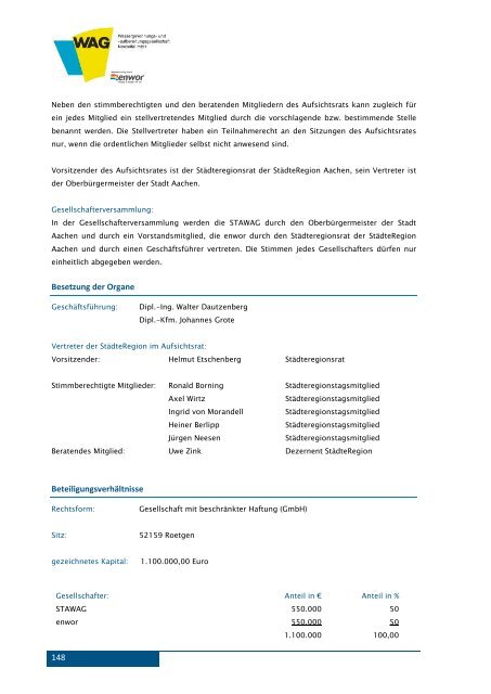 Beteiligungsbericht der StädteRegion Aachen zum 31.12.2016