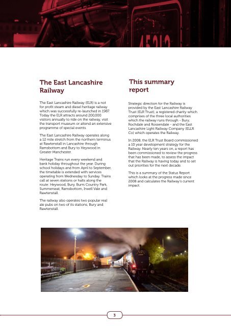 East Lancs railway Summary