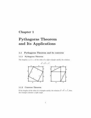 Pythagoras Theorem and Its Applications