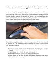 Tips to prevent Car Door Lock Stuck in Locked Position