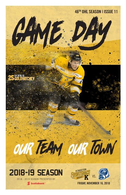 Kingston Frontenacs GameDay November 16, 2018